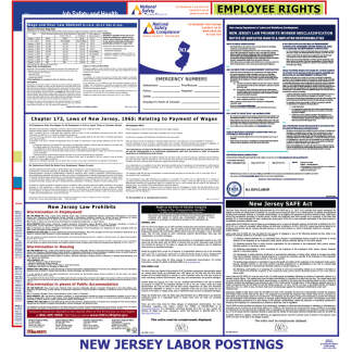 2023 New Jersey Labor Law Poster with Replacement Service