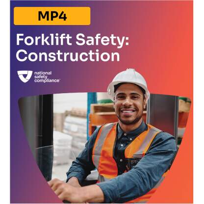 Forklift Safety: Construction Training MP4 (English & Spanish)